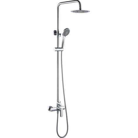 Colonne de douche mono-commande  Modèle URAL  Pommeau de douche de taille standard  Couleur Gris avec finition en chrome [IMEX®]