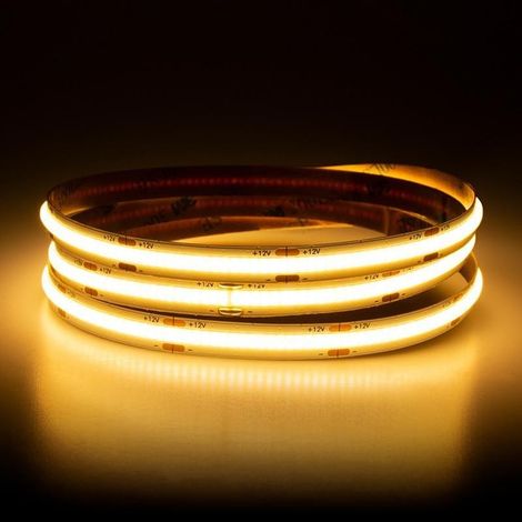 Tira led COB 12V 320leds/m 3000K IP20 10W/m CRI 90 5m