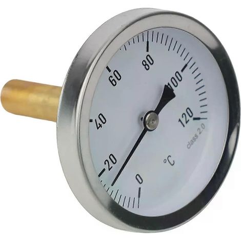 Thermomètre bimétallique compatible avec gaine en cuivre, filetage axial 1/2, chauffage de chaudière tamponnée 120℃. (1/5)