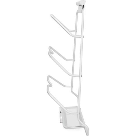 Wandmontierter S-förmiger Topfdeckelhalter, glänzend schwarz, mit Abtropfschale, Wandregal für die Küche. (1/5)
