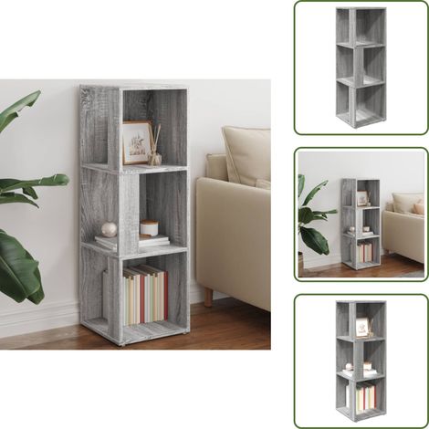 Eckregal Grau Sonoma 33x33x100 cm Holzwerkstoff - Eckregal - Eckregale - Eckschrank - Bücherregal (1/5)