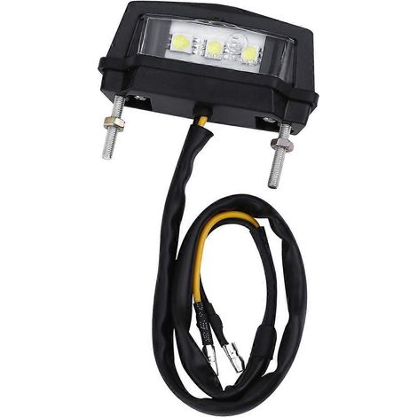 1 lampe LED d'éclairage de plaque d'immatriculation pour voiture, lampe de signalisation nocturne pratique pour moto (noir)-6X4.5CM-Black (1/2)