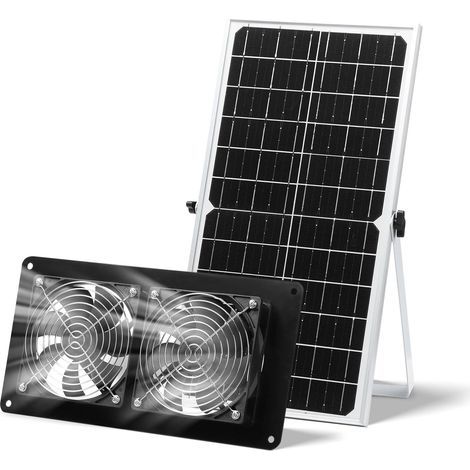 Fans, 15W Solar Panel, Monocrystalline Silicon, IP65 Waterproof, For Chicken Coop, Greenhouse (1/5)