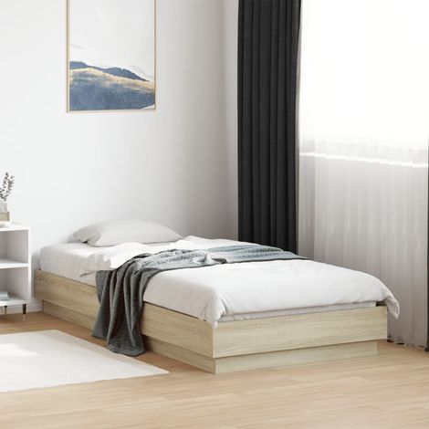 Estructura de cama sin colchón madera roble Sonoma 75x190 cm vidaXL (1/5)