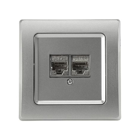DELPHI Cat6a Netzwerk-Dose 2x RJ45 Unterputz Lan-Dose inkl. Rahmen