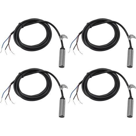 4er-Set Näherungsschalter, 12 mm Durchmesser, induktiver Näherungssensor, NPN-Gleichstrom, 3-adrig, Schließerkontakt, 6–36 V DC, 2 mm Messbereich (1/5)