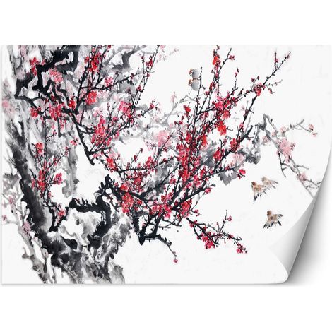 Papier peint fleurs de cerisier - 250 x 175 cm (1/4)