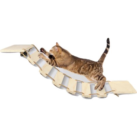 Étagère Murale pour Chats, Étagère Murale, Perchoir pour Chats, Couleur bois naturel (1/2)