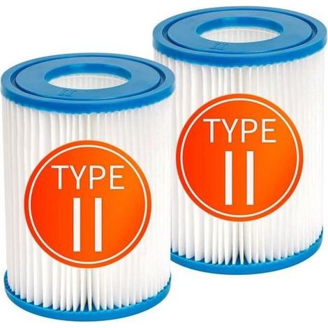 filtres de Piscine compatibles avec la Cartouche pour Bestway II, Filtre de Rechange pour spas Compatible avec la Pompe filtrante Lay Z Spa, Lot de 2 Cartouches Type II (1/5)