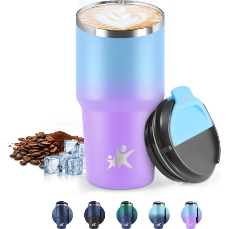Mug Isotherme 600 ML, Réutilisable, Tasse Isotherme pour Café, Acier Inoxydable 304, Emporter, Anti-fuite, Double Paroi, Étanche Gobelet de Voyage pour Café Chaud et Froid, Lait et Thé (1/5)