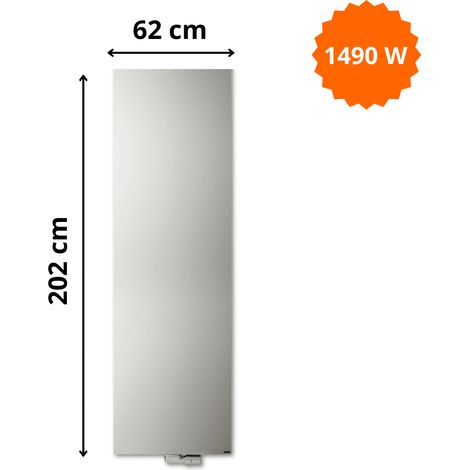 Radiateur acier H. 202 x L. 62 cm Niva vertical N1L1 laqué Vasco (1/5)
