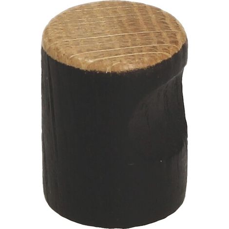 Bouton en bois CS 22671 - diamètre 23 mm - hauteur 30 mm - noir et bois vernis - Interges