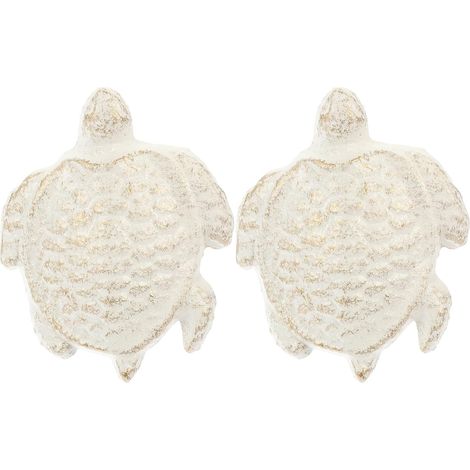 Poignées de Placard Style Océan Motif Tortue Lot de 2 en Fonte Beige, Robustes et Faciles à Installer pour Armoire et Meuble à Domicile (1/5)