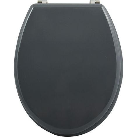 Toilettendeckel Anthrazit MDF mit Edelstahl-Scharnieren - Msv (1/3)