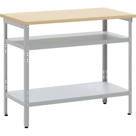 Table de travail Gris 100 x 55 x 85 cm Acier enduit de poudre (1/5)