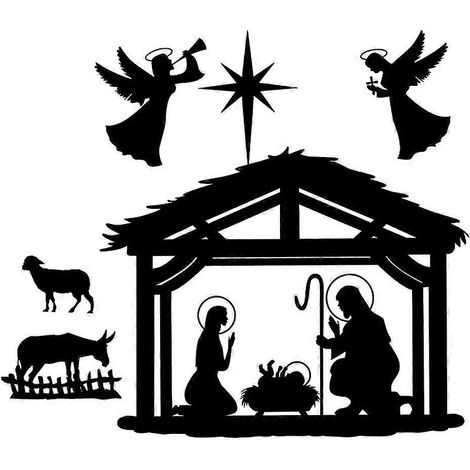 Weihnachtliche Krippe aus Metall, Wanddekoration, Charme, Kunsthandwerk, Modell