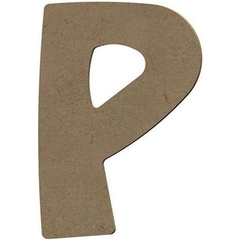 Lettre majuscule P en bois MDF à décorer - 8 cm (1/3)