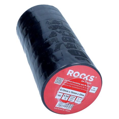 Nastro Isolante Elettrico Nero ROOKS 15 mm x 20 m (OK-11.0051)