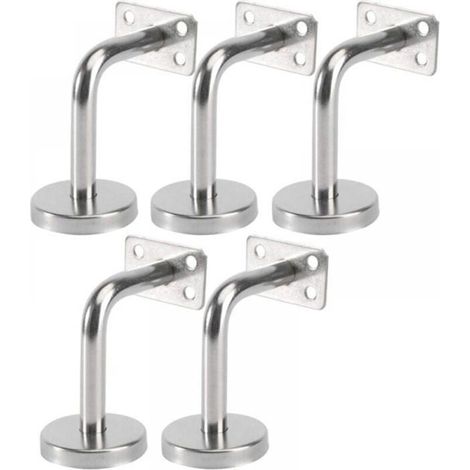 Supports de main courante – Lot de 5 – Acier inoxydable, hauteur 8 cm – Intérieur et extérieur (1/4)