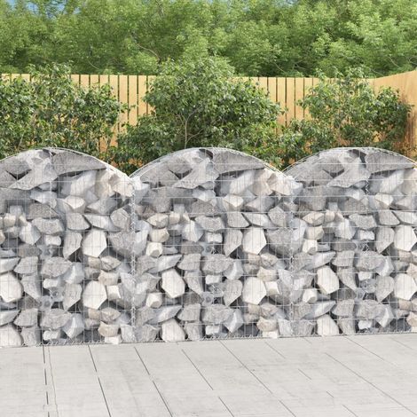 Gabion à arc élevé 100x50x100/120 cm Fer galvanisé