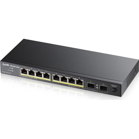 GS1100-10HP No administrado Gigabit Ethernet (10/100/1000) Energía sobre Ethernet (PoE) 1U Negro