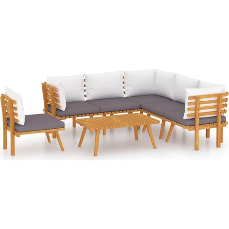 Maison Exclusive - Set Divani da Giardino 7 pz con Cuscini in Massello di Acacia (1/5)