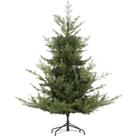HOMCOM Künstlicher Weihnachtsbaum 150 cm, Breiter künstlich Tannenbaum mit 1290 Spitzen Christbaum Weihnachtsdeko inkl. Metallständer für drinnen (1/5)