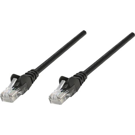 Intellinet 345378 RJ45 Patchkabel CAT 5e U/UTP 10.00 m Schwarz 1 St.