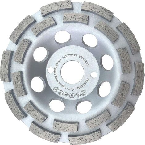 Mola diamantata di alta qualità da 125 mm, mola a tazza universale a doppia fila per calcestruzzo 125 mm x 22,2 mm -Crezuo