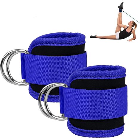 Sangles de cheville - Lot de 2 - Sangle de cheville - Fitness - Accessoires de fitness - Entraînement des fessiers - Renforcement musculaire - Ajustable - Sangle de cheville à fixation rapide (1/5)