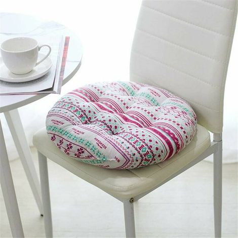 Coussins de chaise Coussin de siège Intérieur Extérieur Salle à manger Jardin 40x40cm Rond (poudre de vent ethnique) (1/5)