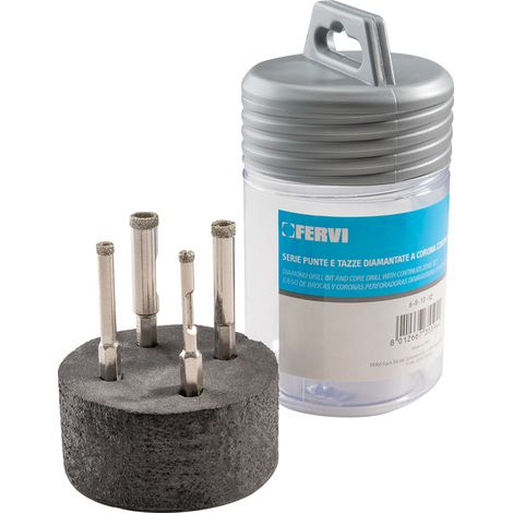Juego de 4 puntas de diamante para amoladora de gres de 4-10 mm Fervi P035/04S