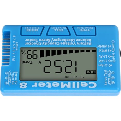 Testeur de capacité de batterie numérique, détecteur, testeur d'équilibrage de batterie, déchargeur servo pour LiPo bleue (1/5)