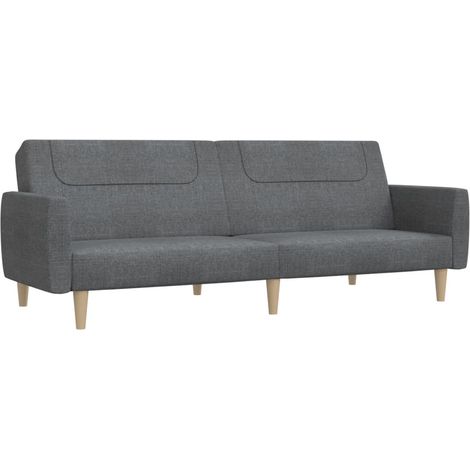 Zweisitzer Schlafsofa in Hellgrau mit Stoffbezug