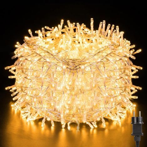 1 Lichterkette, 1000 LEDs, 25 m, warmweiß, 8 Modi, IP44 wasserdicht, für Garten, Zuhause, Party (1/5)