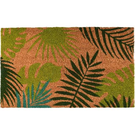 Esschert Design – Paillasson en fibres de coco 75 x 45 cm – Motifs tropicaux – Résistant aux intempéries – Pour entrée intérieure et extérieure (1/2)