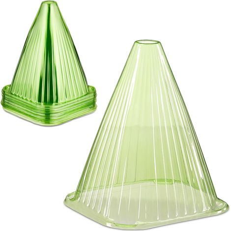 Cloche à Salade, Lot de 32, PVC, Protection Contre Le Gel et Les escargots, HLP : 22 x 19 x 19 cm, Verte (1/5)