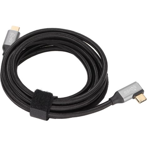 Câble USB-C vers USB-C coudé 4K 5A de 2 m, 100 W, pour téléphones et tablettes Huawei (1/5)