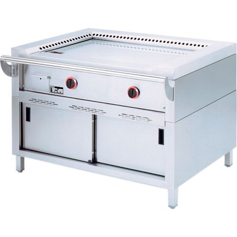 Plaque teppanyaki gaz 2 x 7 kw - armoire - Diamond