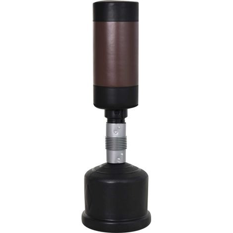 Saco de boxeo de pie ajustable 158-186 cm en piel sintética negro y marrón HOMVRA (1/4)