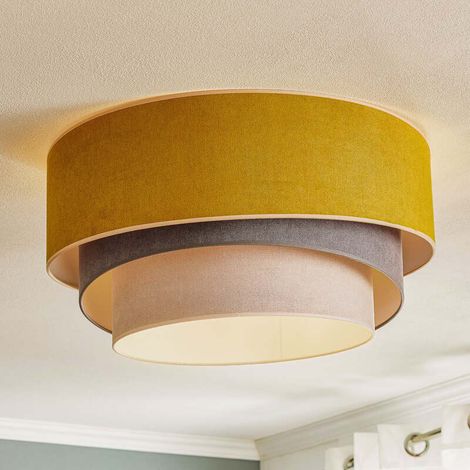 [NEUWERTIG] B-Ware Euluna Deckenlampe Pastell Trio Deko Deckenlampe E27 ø 60cm Senf Grau Hellg391 (1/2)