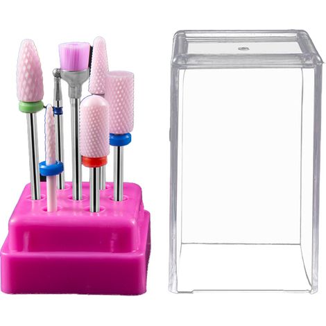 Kit de lime à ongles électrique diamantée pour cuticules et embouts en céramique pour ongles en gel acrylique, outils de nail art acrylique (1/5)