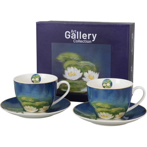 Set aus 2 Tassen und Untertassen, 270 ml, Seerosenmotiv, Claude Monet (1/5)