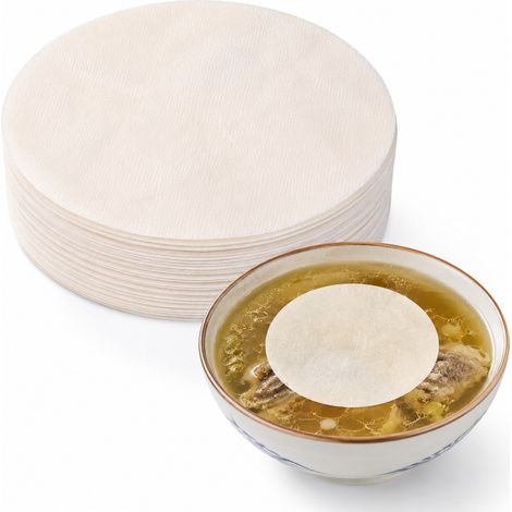 Feuilles de papier absorbant l'huile pour soupe, feuilles de cuisson pour éliminer la graisse, pour ragoûts et bouillons, écumoire à huile jetable pour cuisine - lot de 50. (1/5)