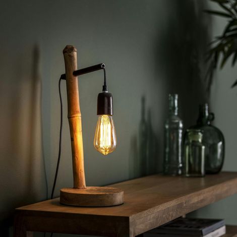 Lampe décorative pied bambou LUCKNOW (1/4)