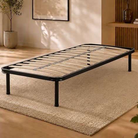 RETE SINGOLA 80X190 IN METALLO NERO CON 13 DOGHE (1/5)