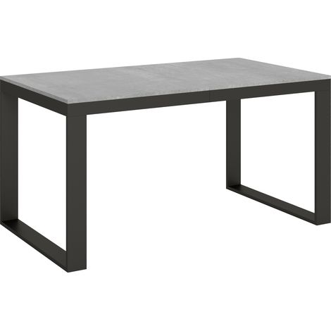 Tavolo allungabile 160/264x90 cm Tecno Evolution cemento telaio e gambe antracite