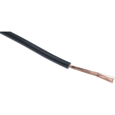 Fil électrique RS PRO, 22 0,75 mm² 18 AWG, 500 V, Polyoléfine réticulée EI5 Noir, 100m ( Prix pour Bobine de 100 Mètres ) (1/2)