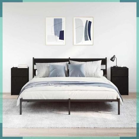 Tables de chevet - 861322 - Noir - Bois d'ingénierie - 39 x 35 x 65 cm (1/5)