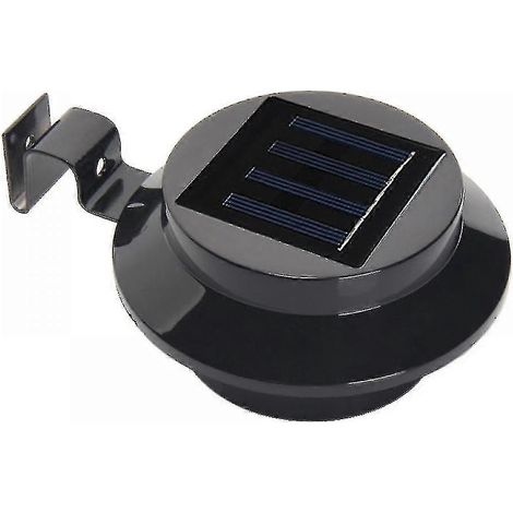 Lot de 2 lampes solaires LED à 3 LED pour gouttières et clôtures, applique murale à détecteur de mouvement pour éclairage extérieur - Lumière blanc chaud (1/3)